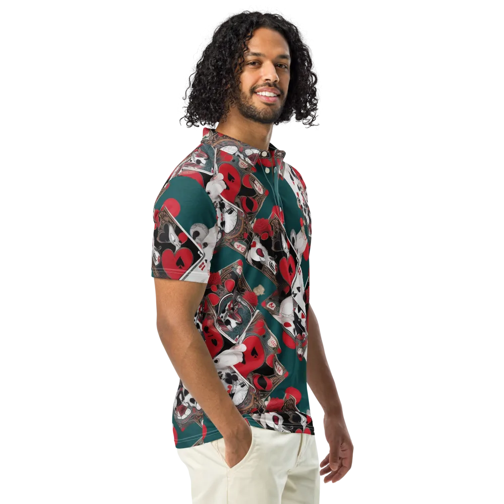 Wonderland Wager on Men's Slim Fit Polo Shirt — Right Front