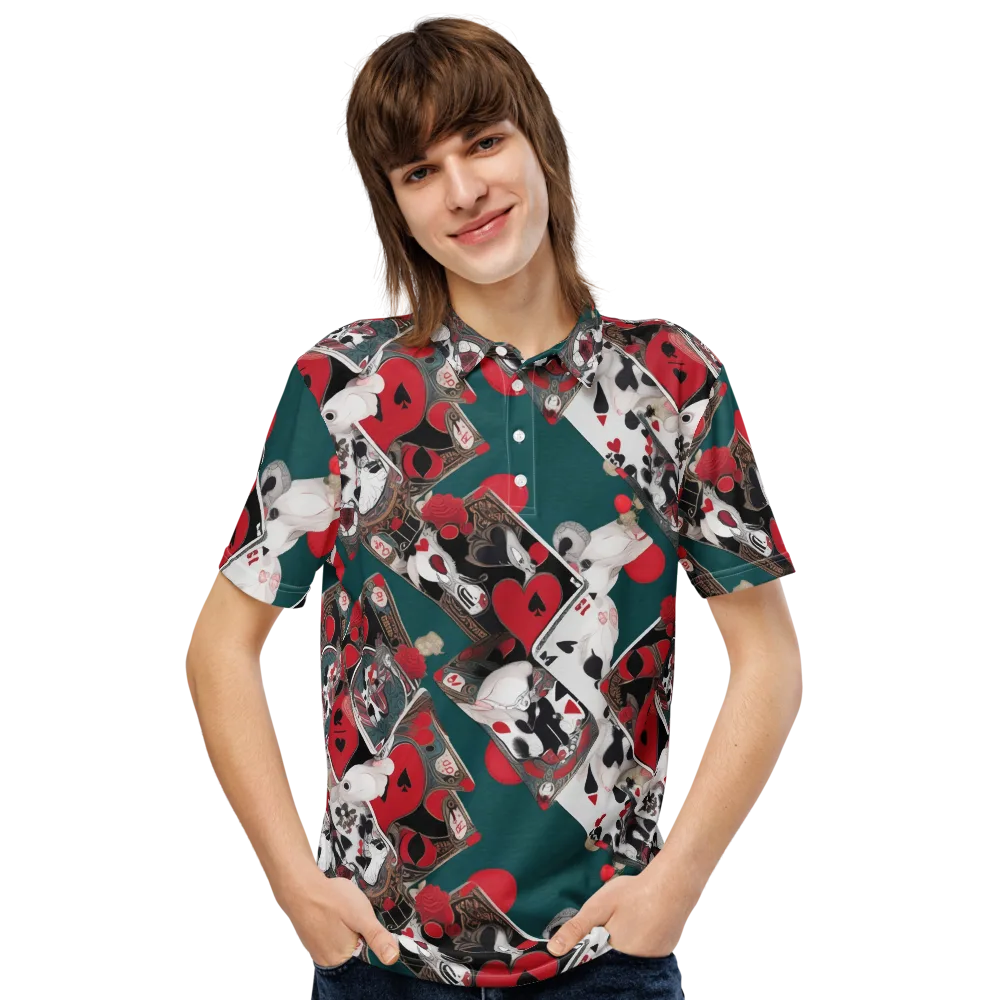 Wonderland Wager on Men's Slim Fit Polo Shirt — Front