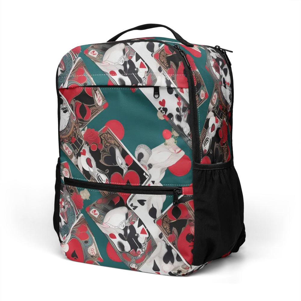 Wonderland Wager on Utility Backpack — Left Front