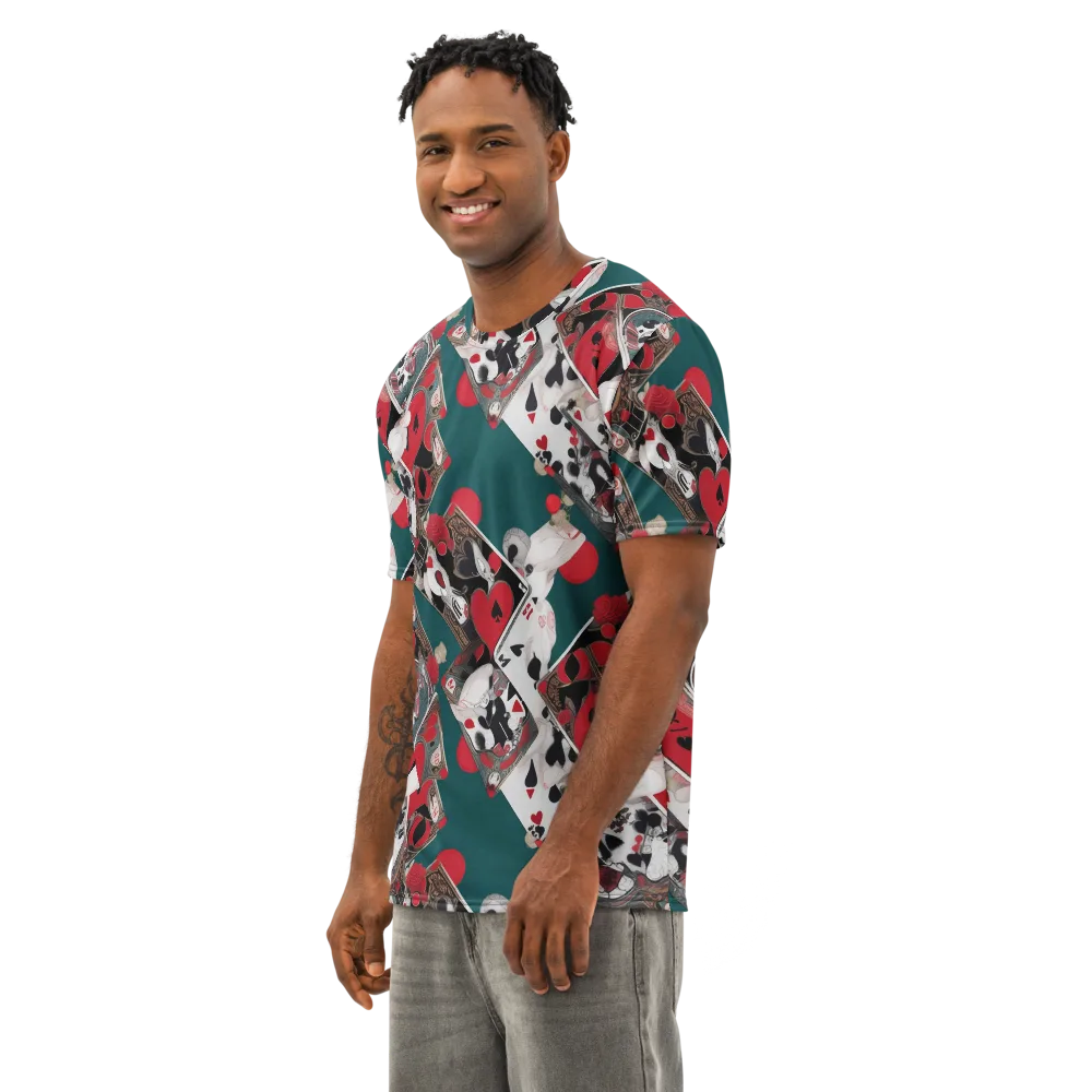 Wonderland Wager on Men's Cotton Crew Neck T-Shirt — Left Front
