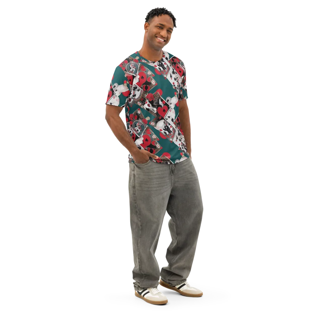 Wonderland Wager on Men's Cotton Crew Neck T-Shirt — Right Front