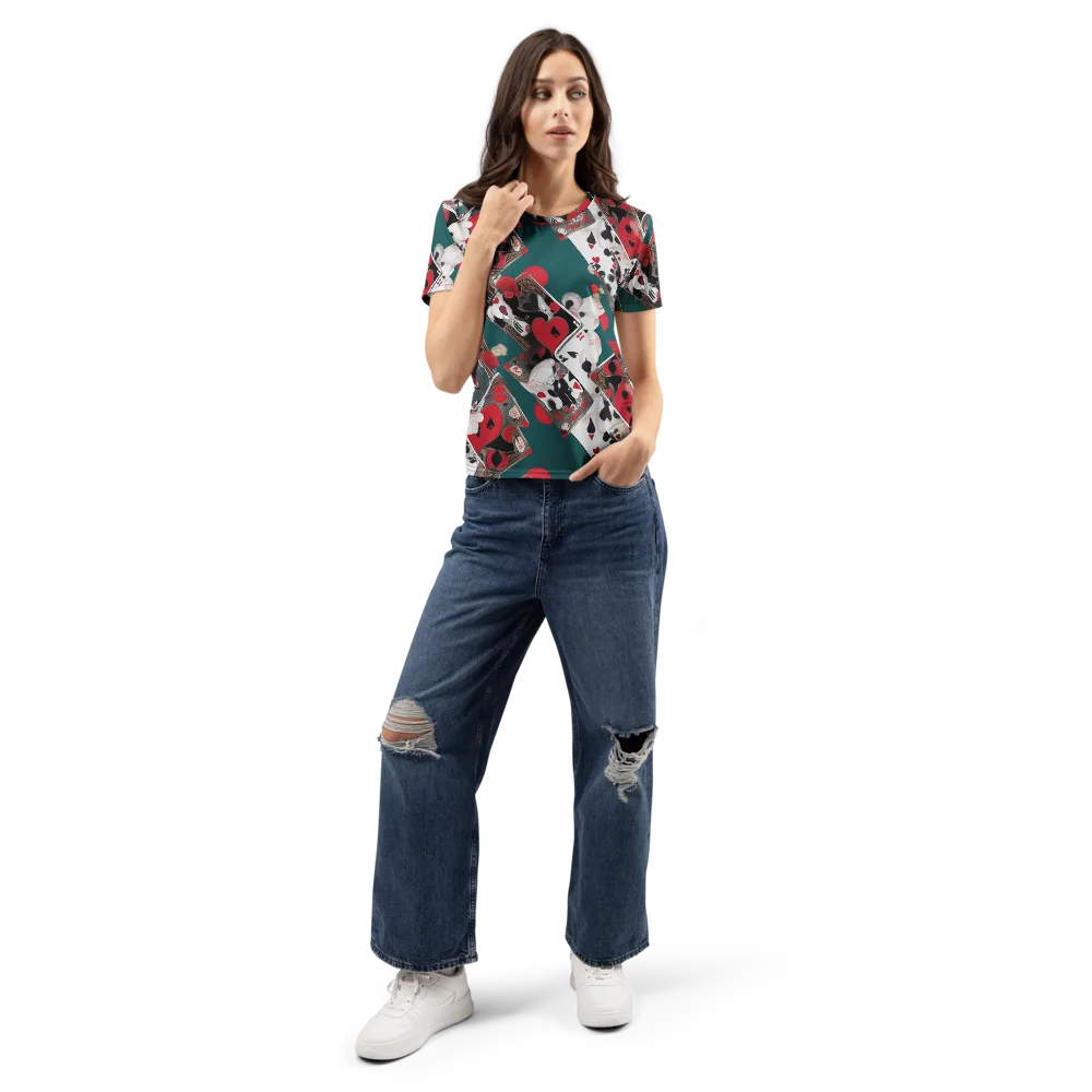 Wonderland Wager on Women's Crew Neck T-Shirt — Front