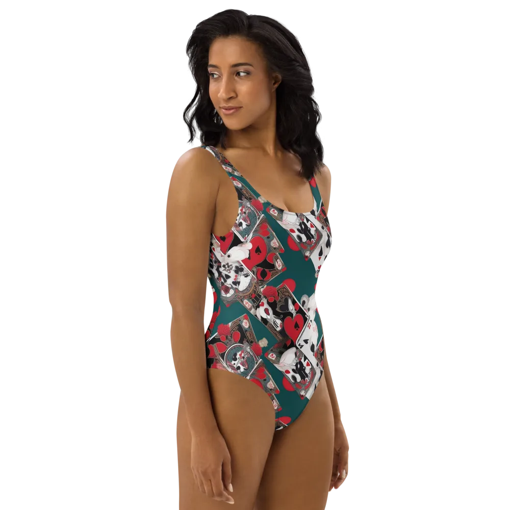 Wonderland Wager on One-Piece Swimsuit — Right