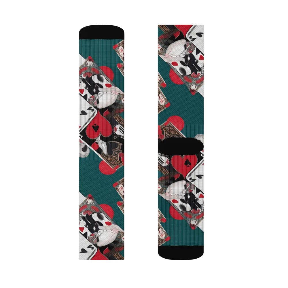 Wonderland Wager on Socks — Left Sock