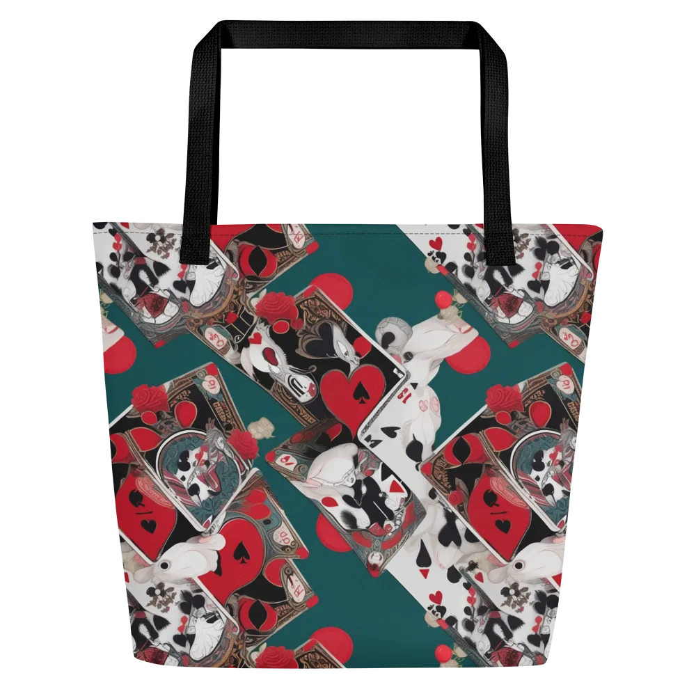 Wonderland Wager on Large Tote Bag W/ Pocket — Front