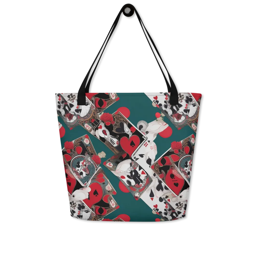 Wonderland Wager on Large Tote Bag W/ Pocket — Front