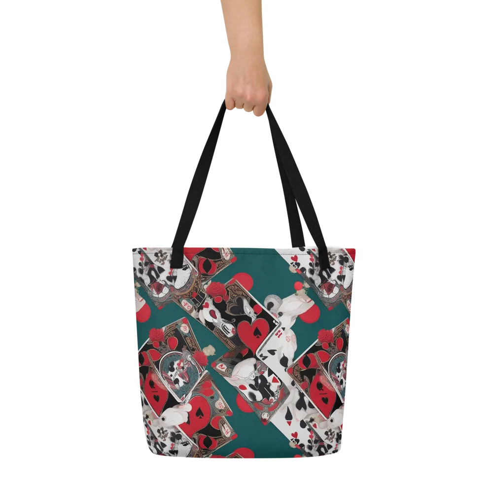 Wonderland Wager on Large Tote Bag W/ Pocket — Front