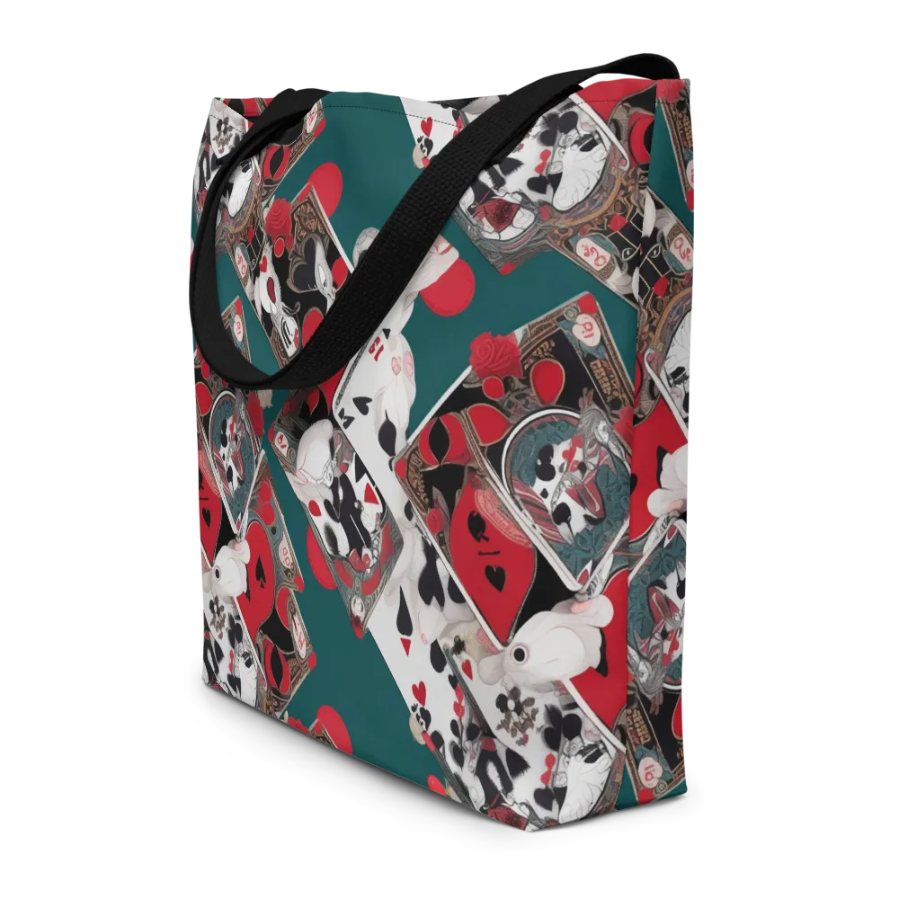 Wonderland Wager on Large Tote Bag W/ Pocket — Front