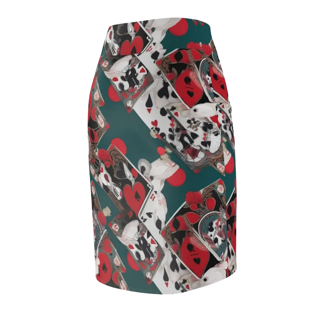 Wonderland Wager on Pencil Skirt — Back Side