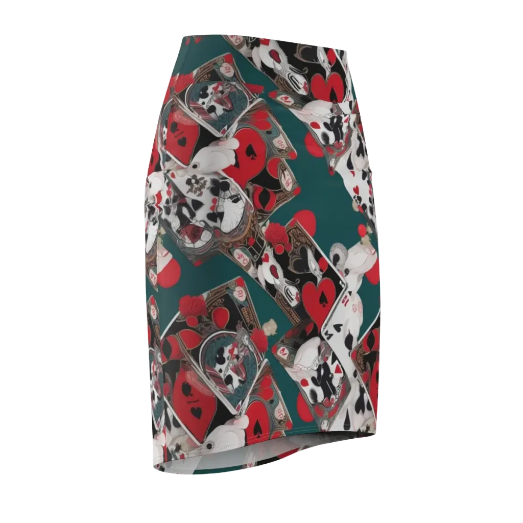 Wonderland Wager on Pencil Skirt — Front Side