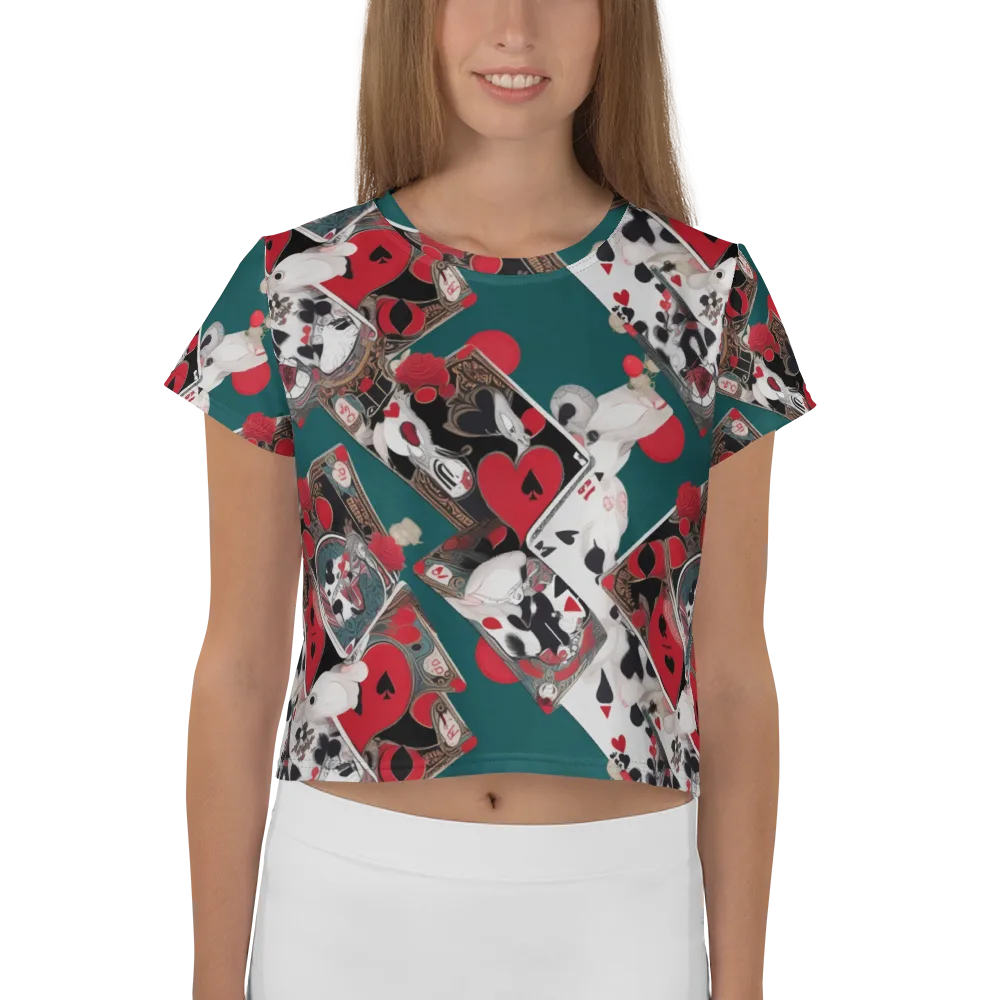 Wonderland Wager on Crop Tee — Front