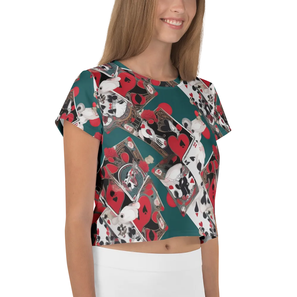 Wonderland Wager on Crop Tee — Right