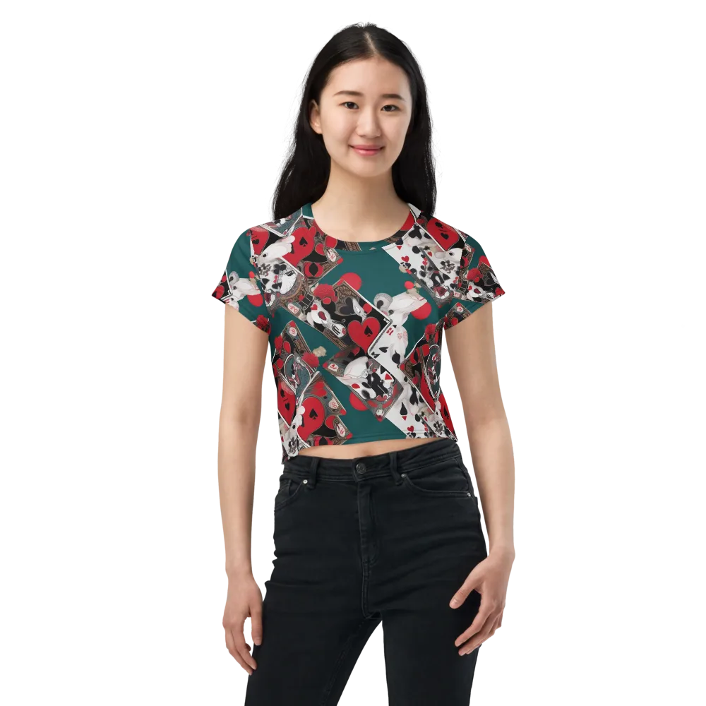 Wonderland Wager on Crop Tee — Front