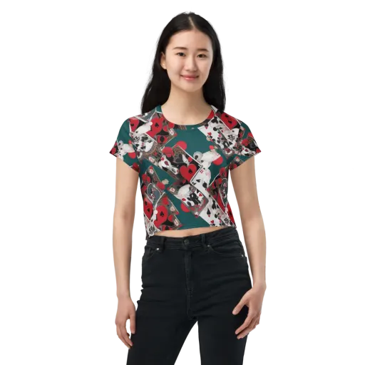 Wonderland Wager on a Crop Tee