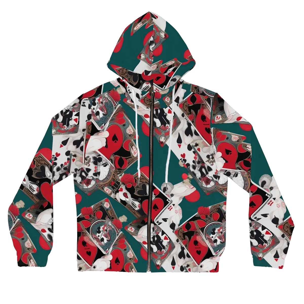 Wonderland Wager on Women's Full-Zip Hoodie — Front