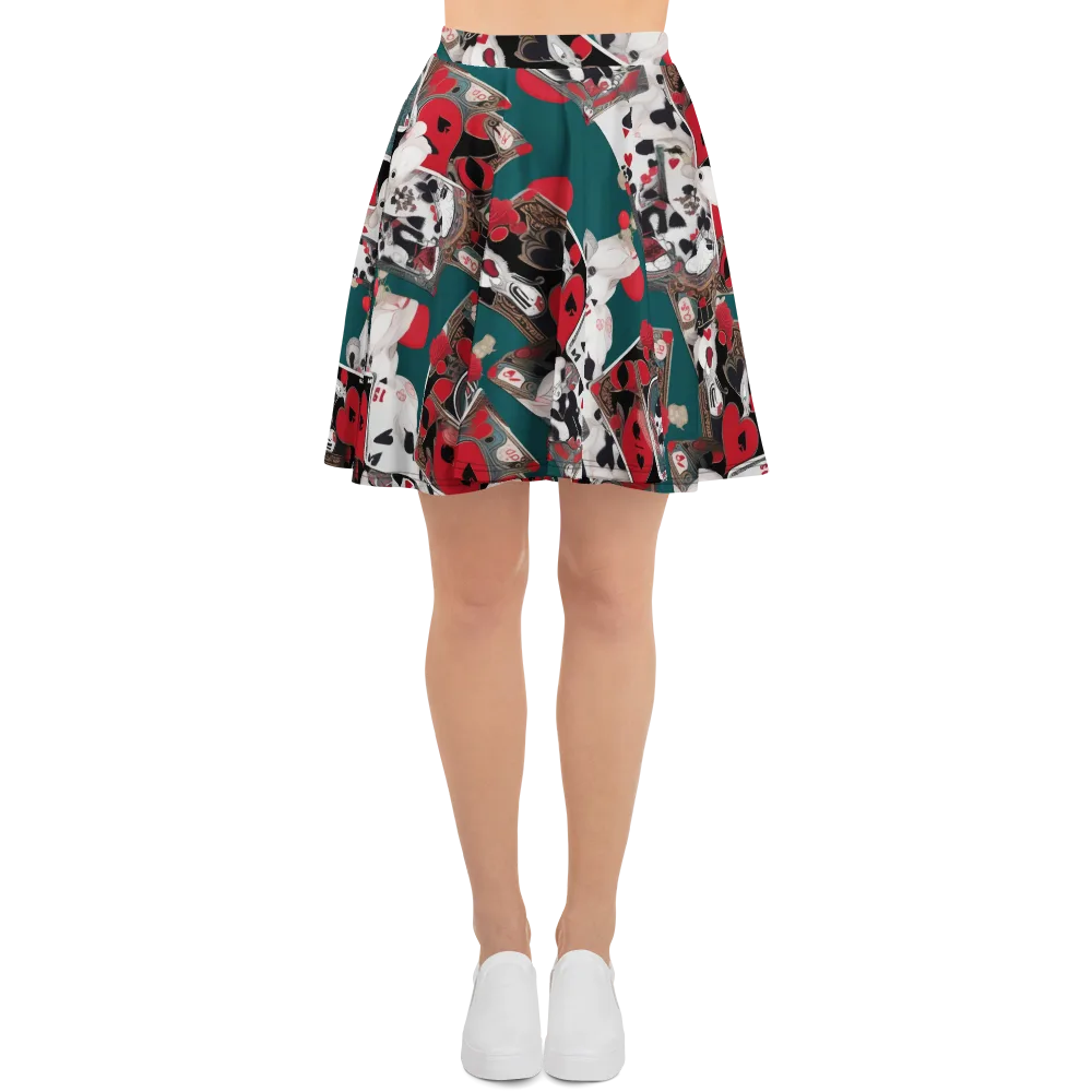Wonderland Wager on Skater Skirt — Front