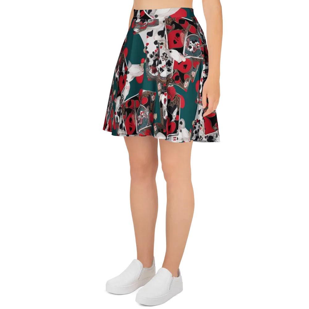 Wonderland Wager on Skater Skirt — Left