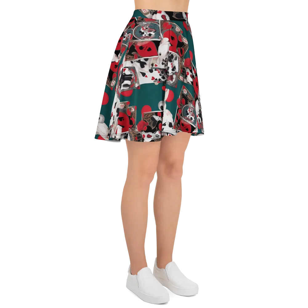 Wonderland Wager on Skater Skirt — Right
