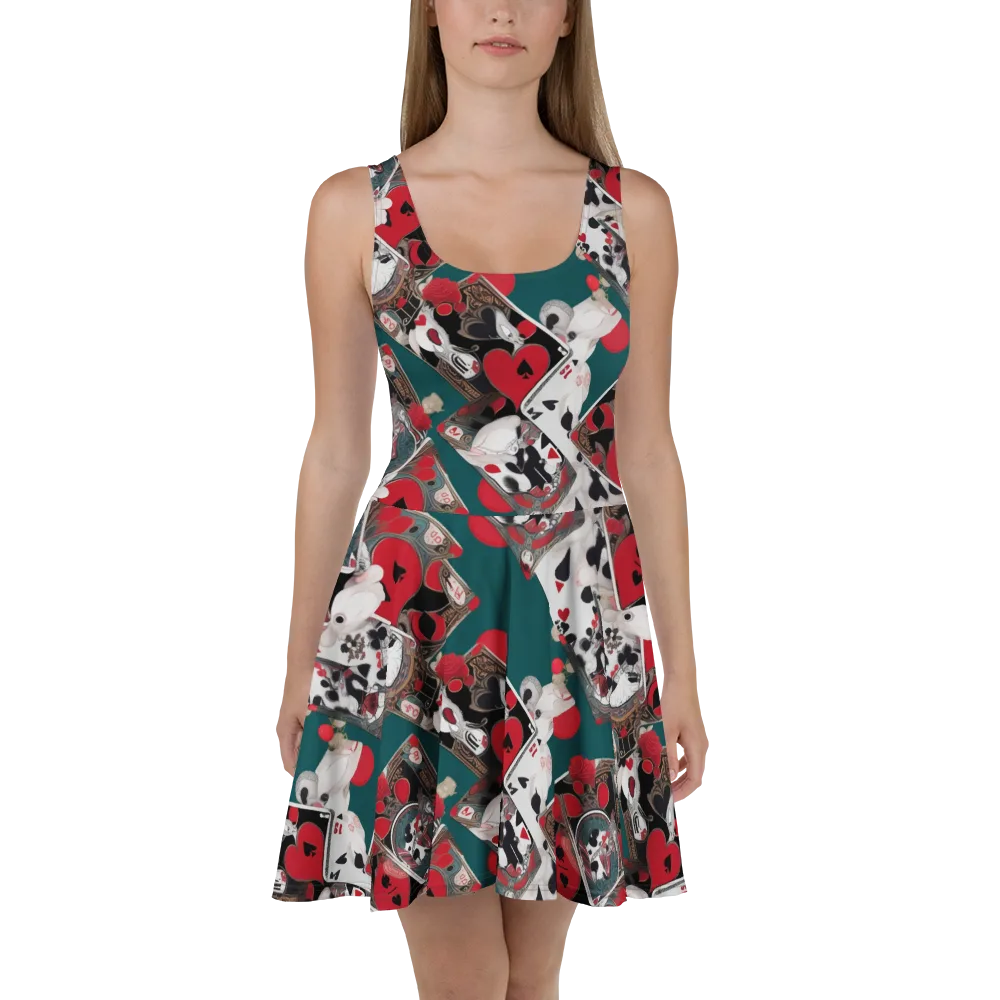 Wonderland Wager on Skater Dress — Front