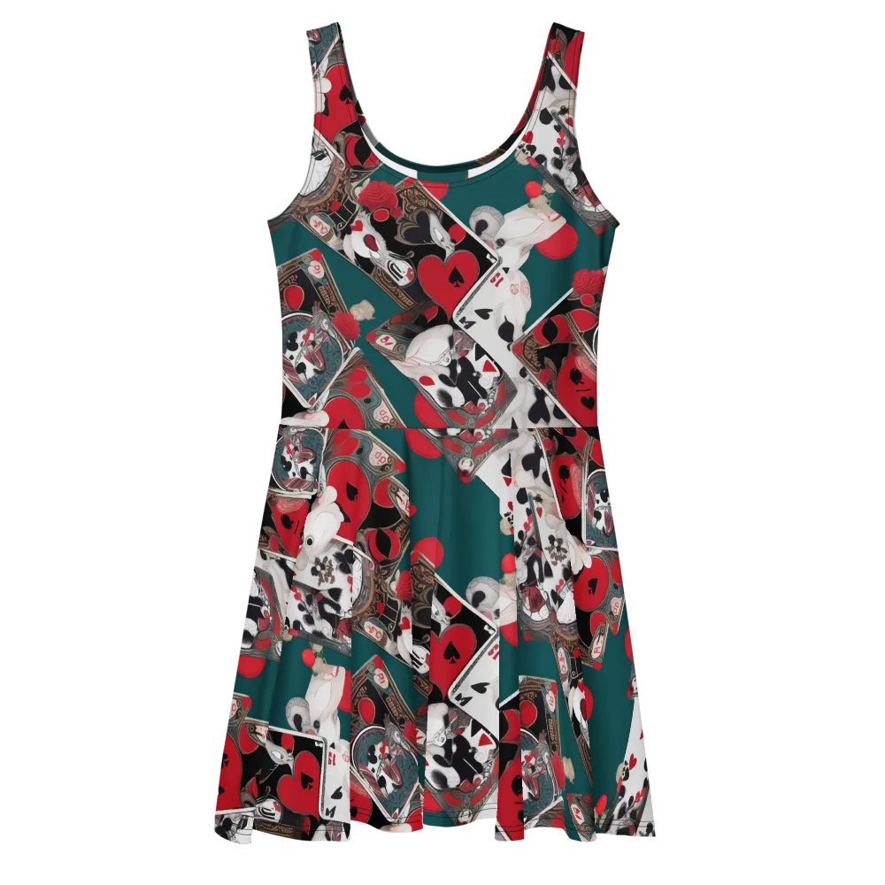 Wonderland Wager on Skater Dress — Front