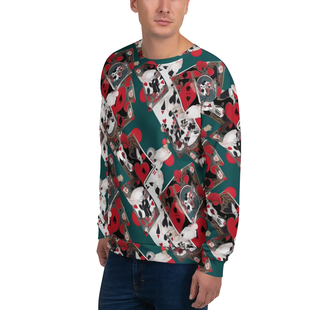 Wonderland Wager on Sweatshirt — Left Front