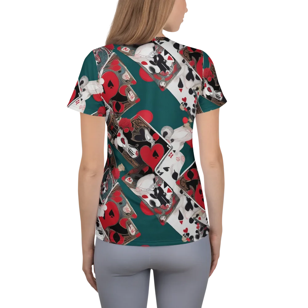 Wonderland Wager on Women's Athletic T-Shirt — Back