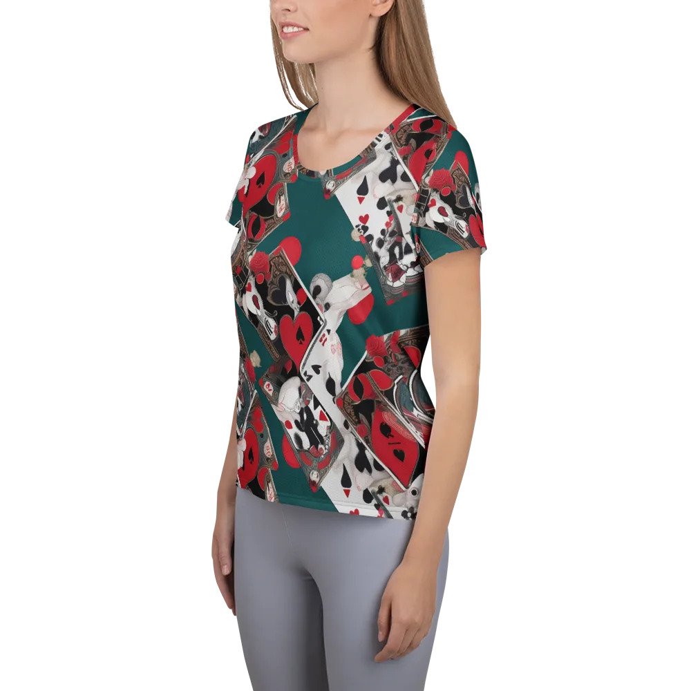 Wonderland Wager on Women's Athletic T-Shirt — Left