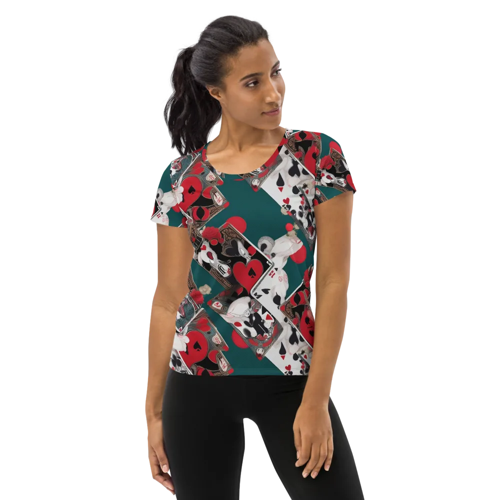 Wonderland Wager on Women's Athletic T-Shirt — Front