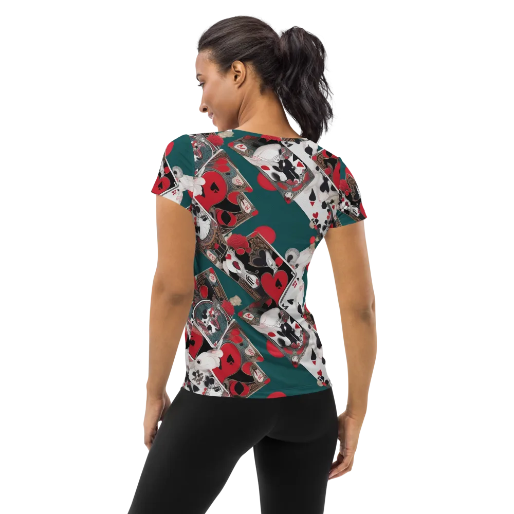 Wonderland Wager on Women's Athletic T-Shirt — Back