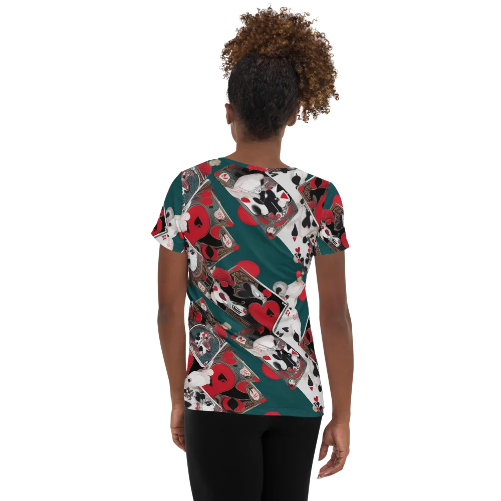 Wonderland Wager on Women's Athletic T-Shirt — Back