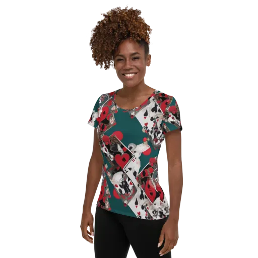 Wonderland Wager on a Women's Athletic T-Shirt