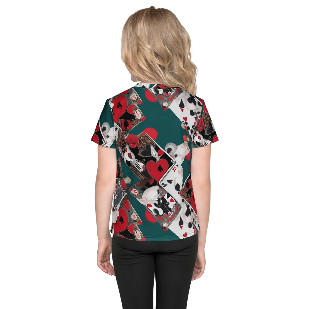 Wonderland Wager on Kids Crew Neck T-Shirt — Back
