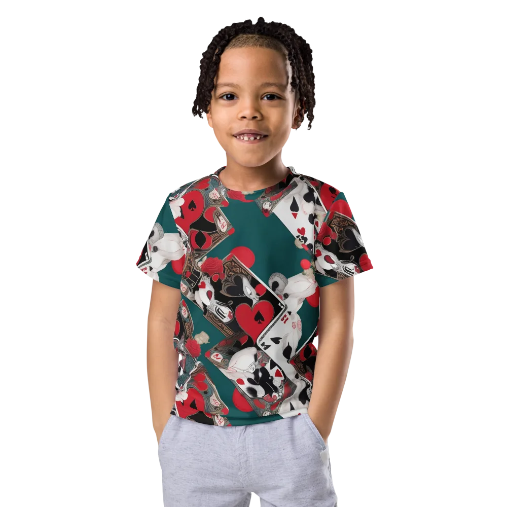 Wonderland Wager on Kids Crew Neck T-Shirt — Front