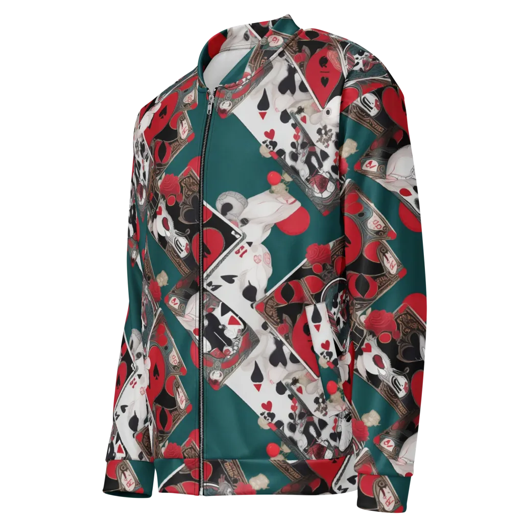 Wonderland Wager on Bomber Jacket — Left Front