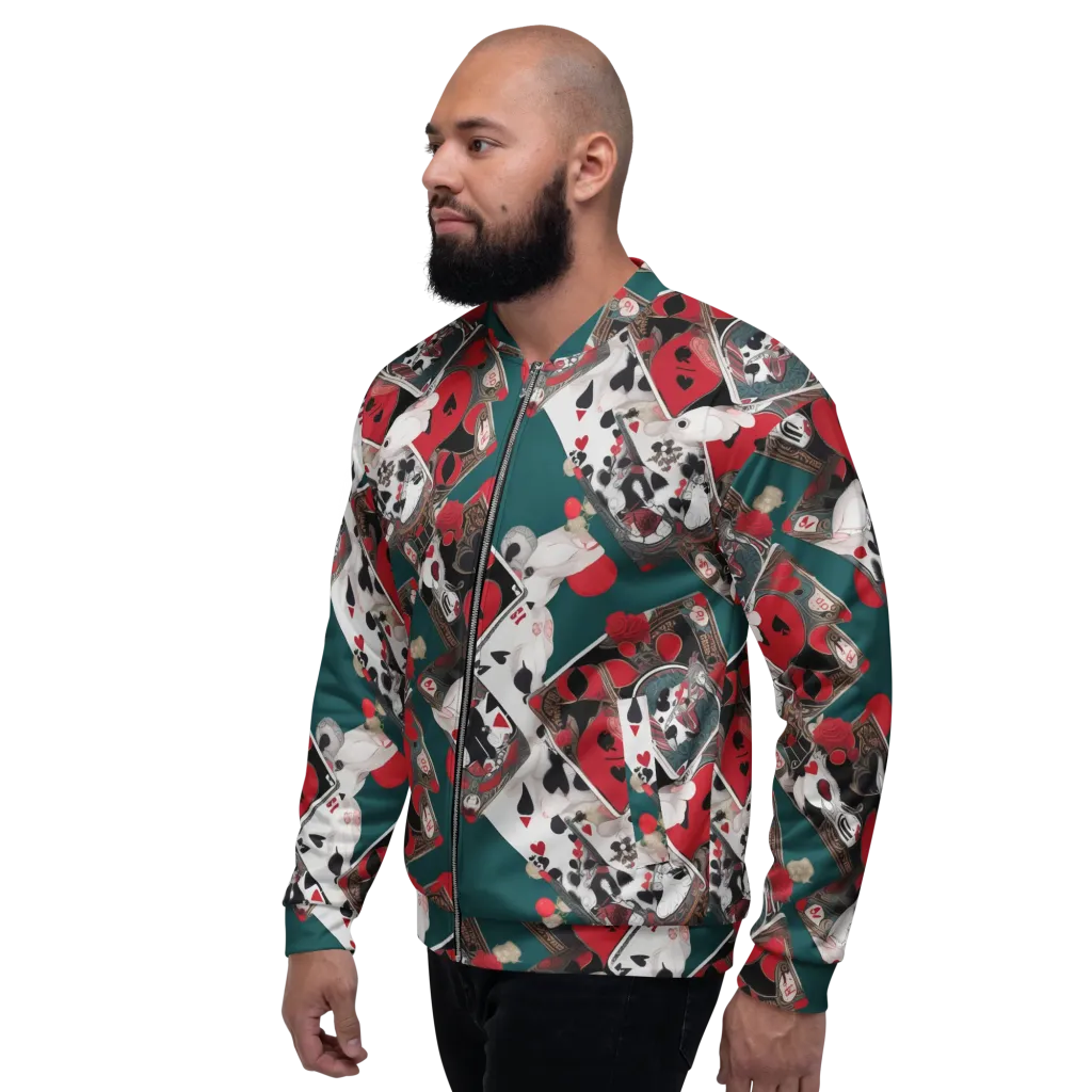 Wonderland Wager on Bomber Jacket — Left