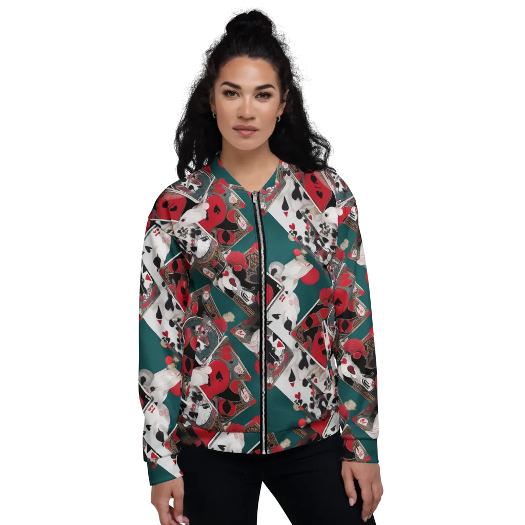 Wonderland Wager on Bomber Jacket — Front