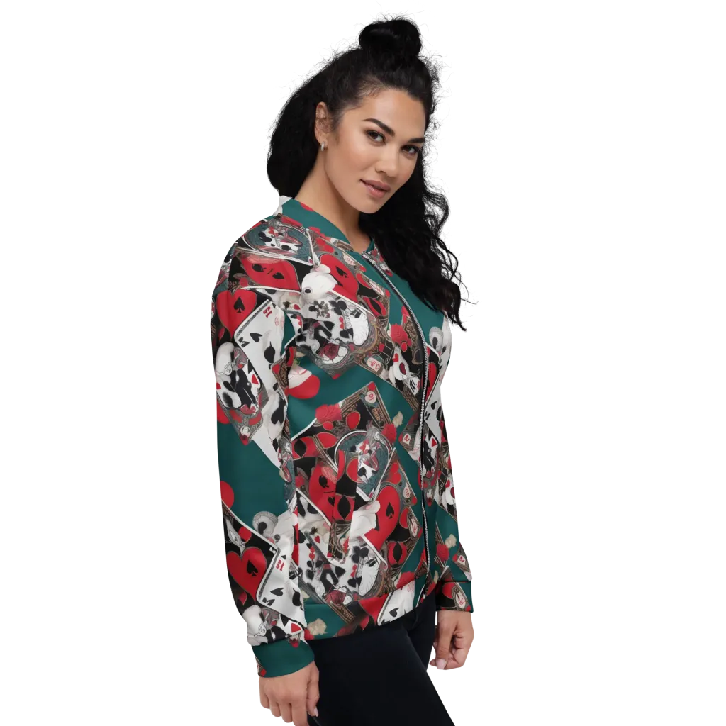 Wonderland Wager on Bomber Jacket — Right