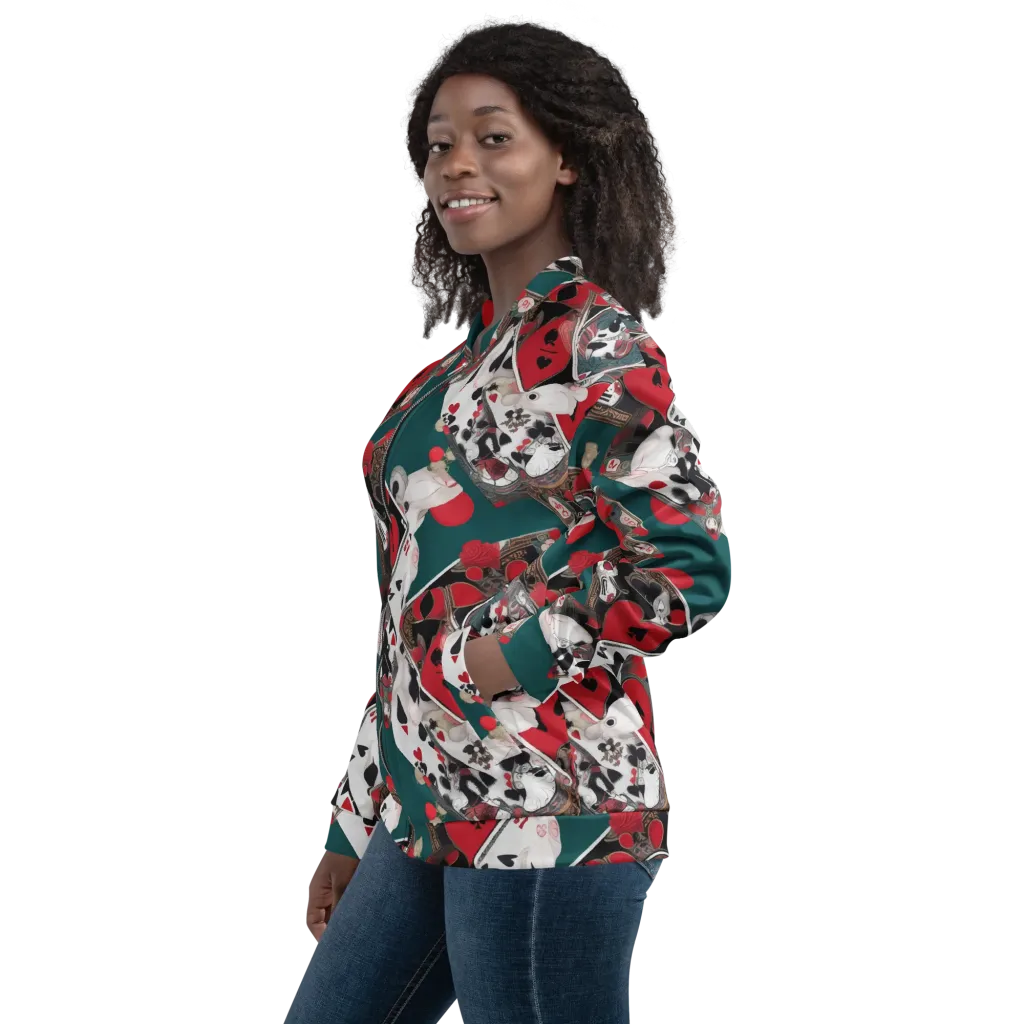 Wonderland Wager on Bomber Jacket — Left