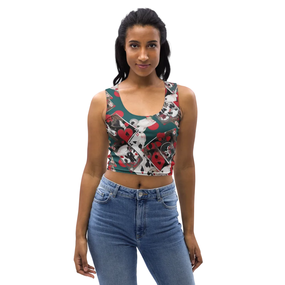 Wonderland Wager on Crop Top — Front