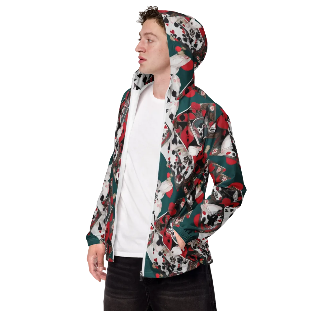 Wonderland Wager on Men's Windbreaker — Left Front