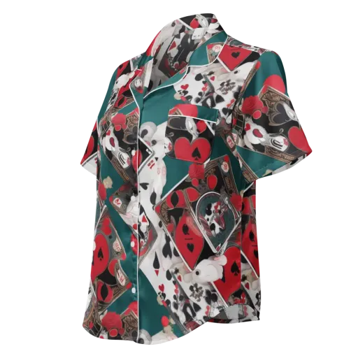 Wonderland Wager on a Women's Short Sleeve Pajama Top