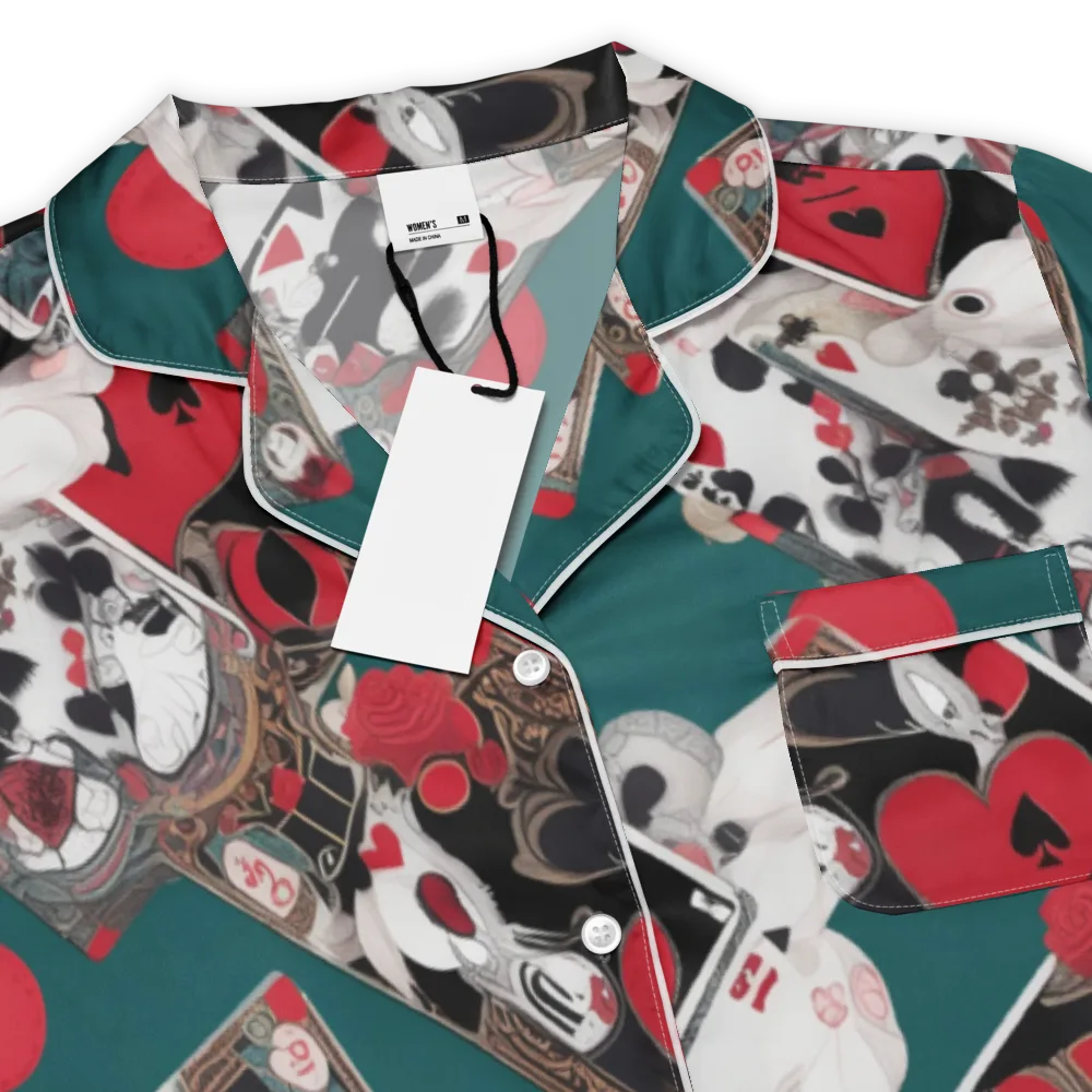 Wonderland Wager on Women's Short Sleeve Pajama Top — Product details