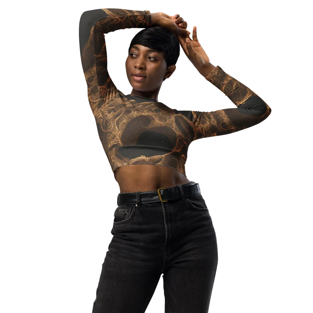 Kunkle's Knot on Long Sleeve Crop Top — Front