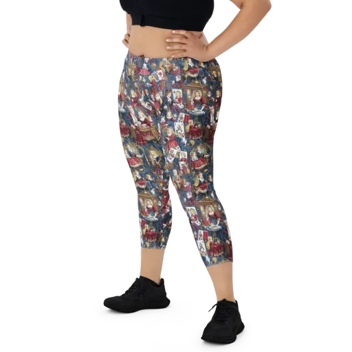 Royal Tea Party on a Capri Leggings
