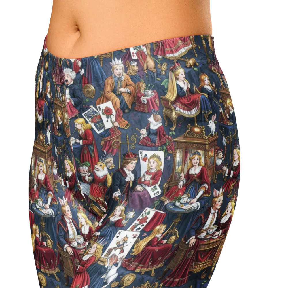 Royal Tea Party on Capri Leggings — Zoomed-in