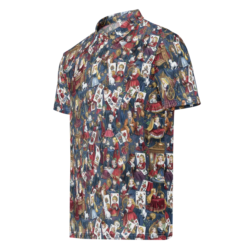 Royal Tea Party on Men's Slim Fit Polo Shirt — Left Front