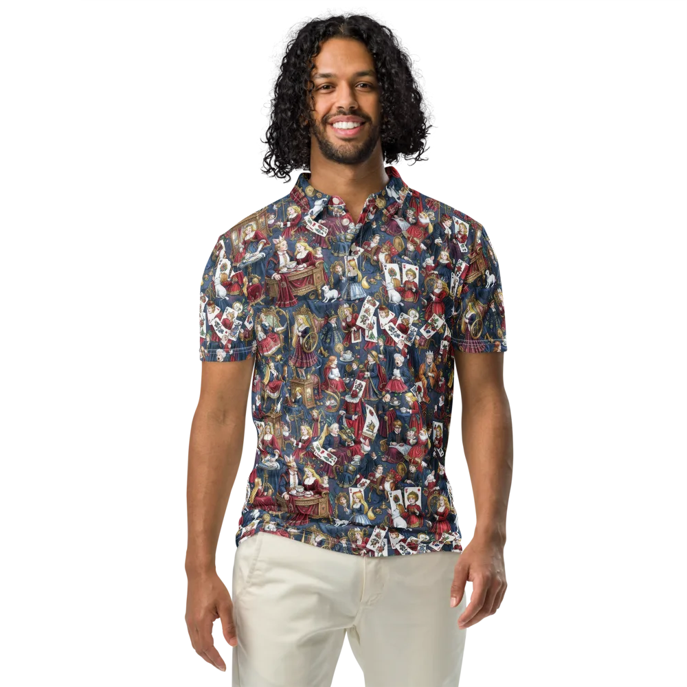 Royal Tea Party on Men's Slim Fit Polo Shirt — Front