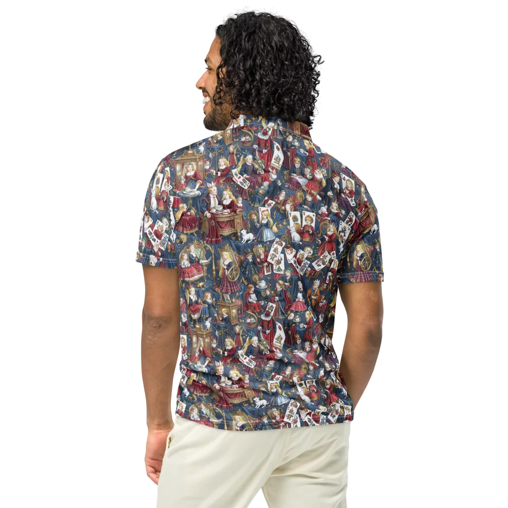 Royal Tea Party on Men's Slim Fit Polo Shirt — Back