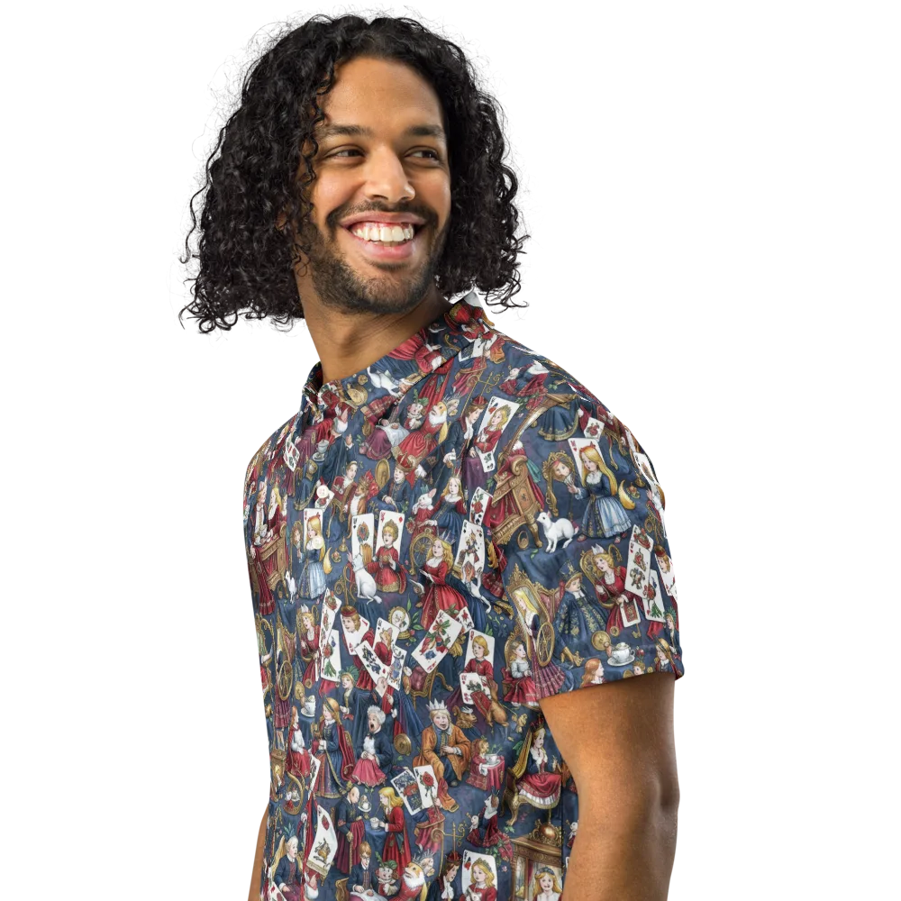 Royal Tea Party on Men's Slim Fit Polo Shirt — Left Front