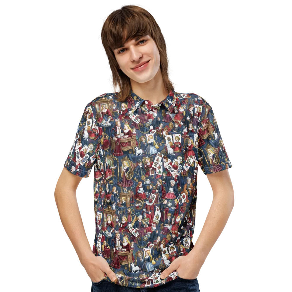 Royal Tea Party on Men's Slim Fit Polo Shirt — Front